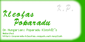 kleofas poparadu business card